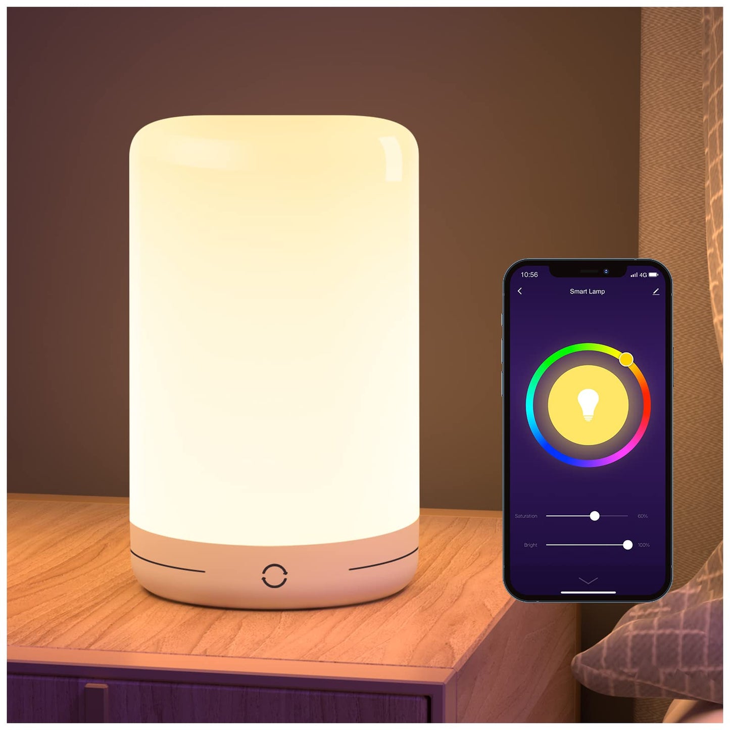 Color Changing Dimmable Bedside Lamp