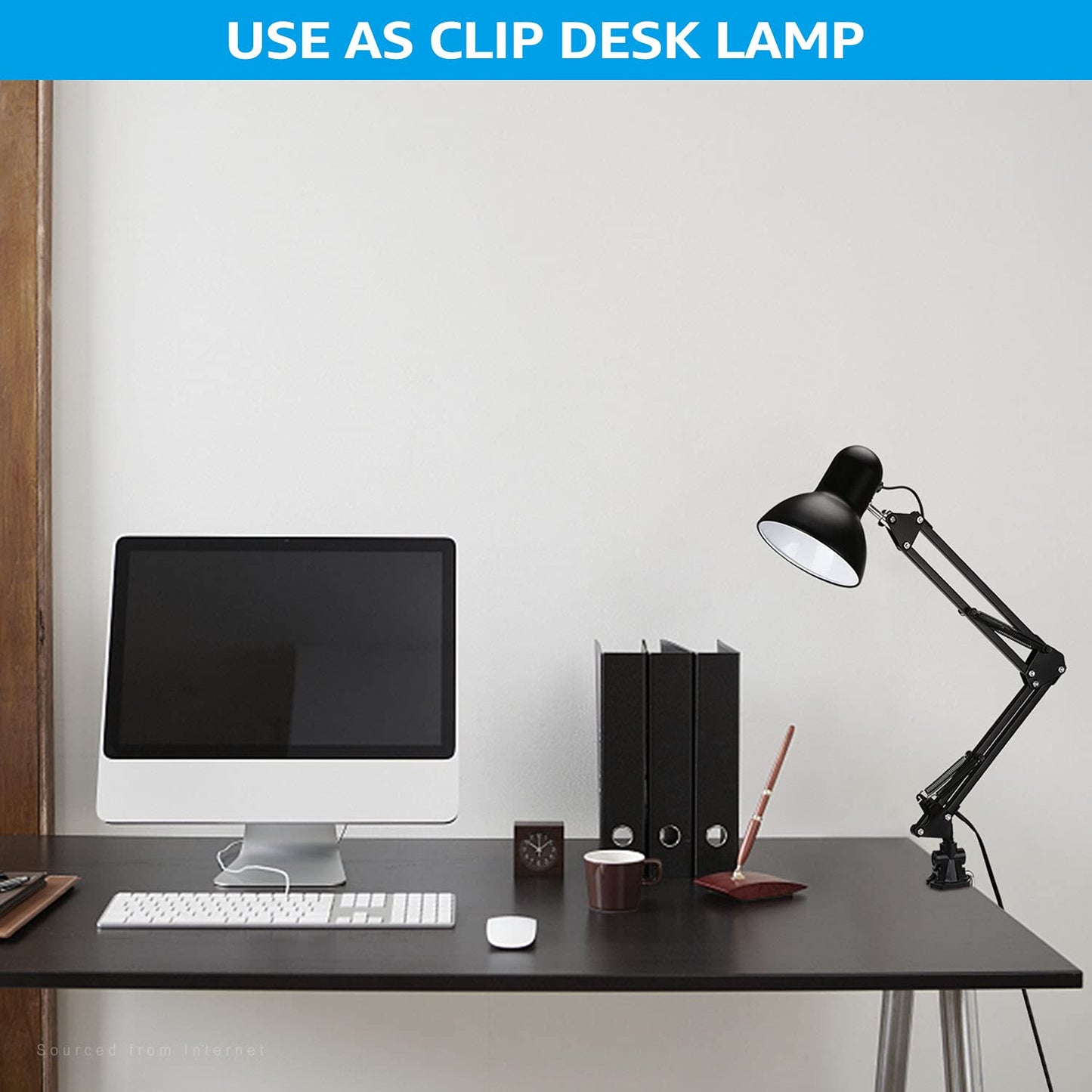 Clip Metal Desk Lamp - Black