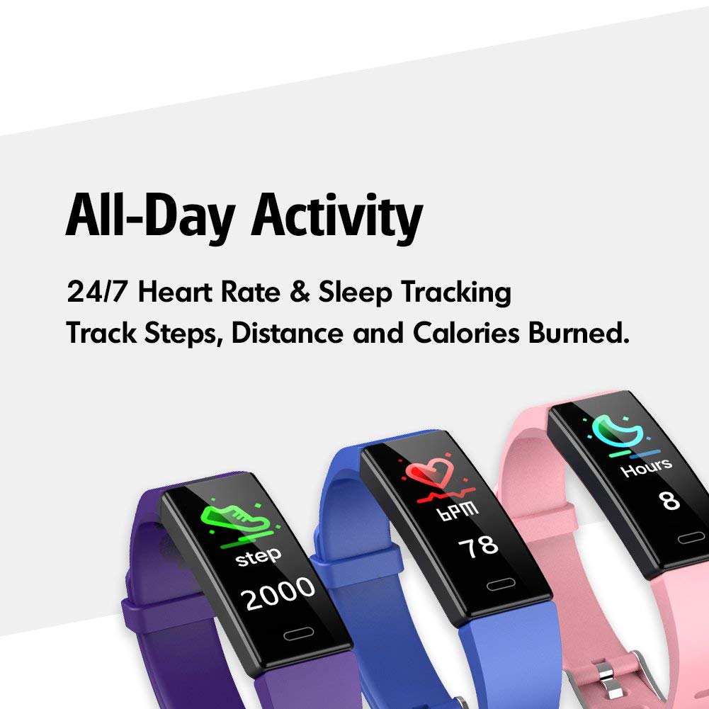 Color Screen Purple Fitness Tracker 