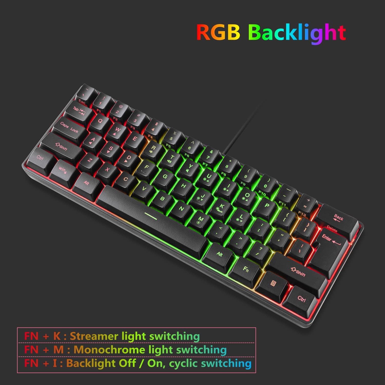 RGB Backlight Keyboard - 61 Keys