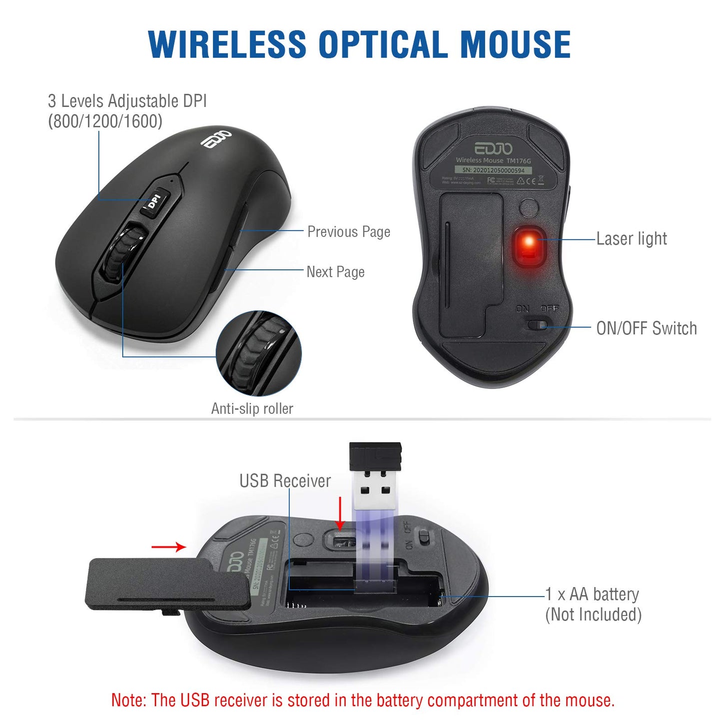 Wireless Keyboard & Mouse - AA Battery