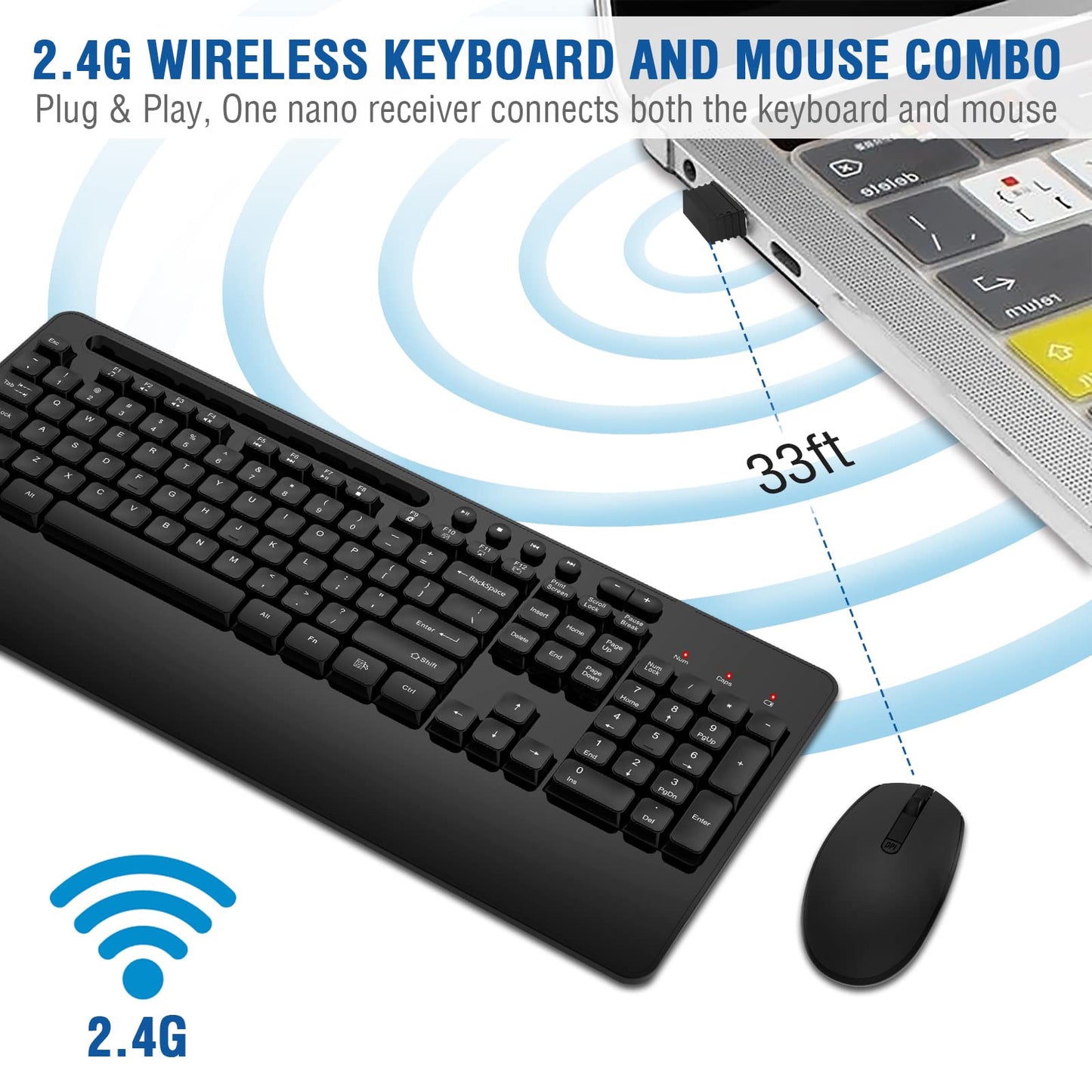 Wireless Keyboard & Mouse - AAA Battery