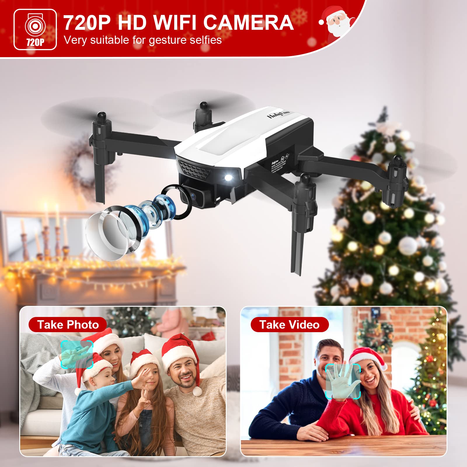 720 HD WIFI Mini Drone - Black & White