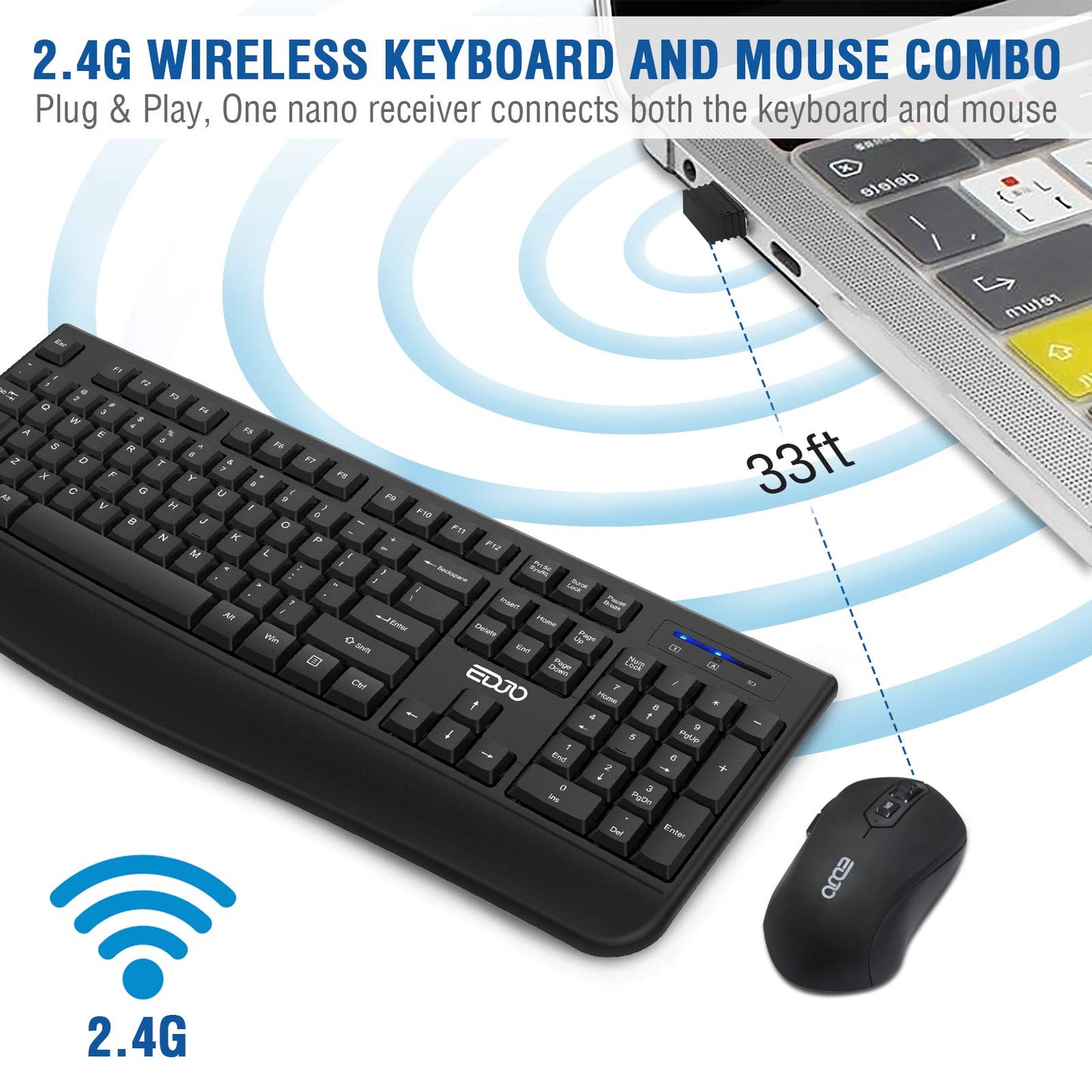 Wireless Keyboard & Mouse - AA Battery