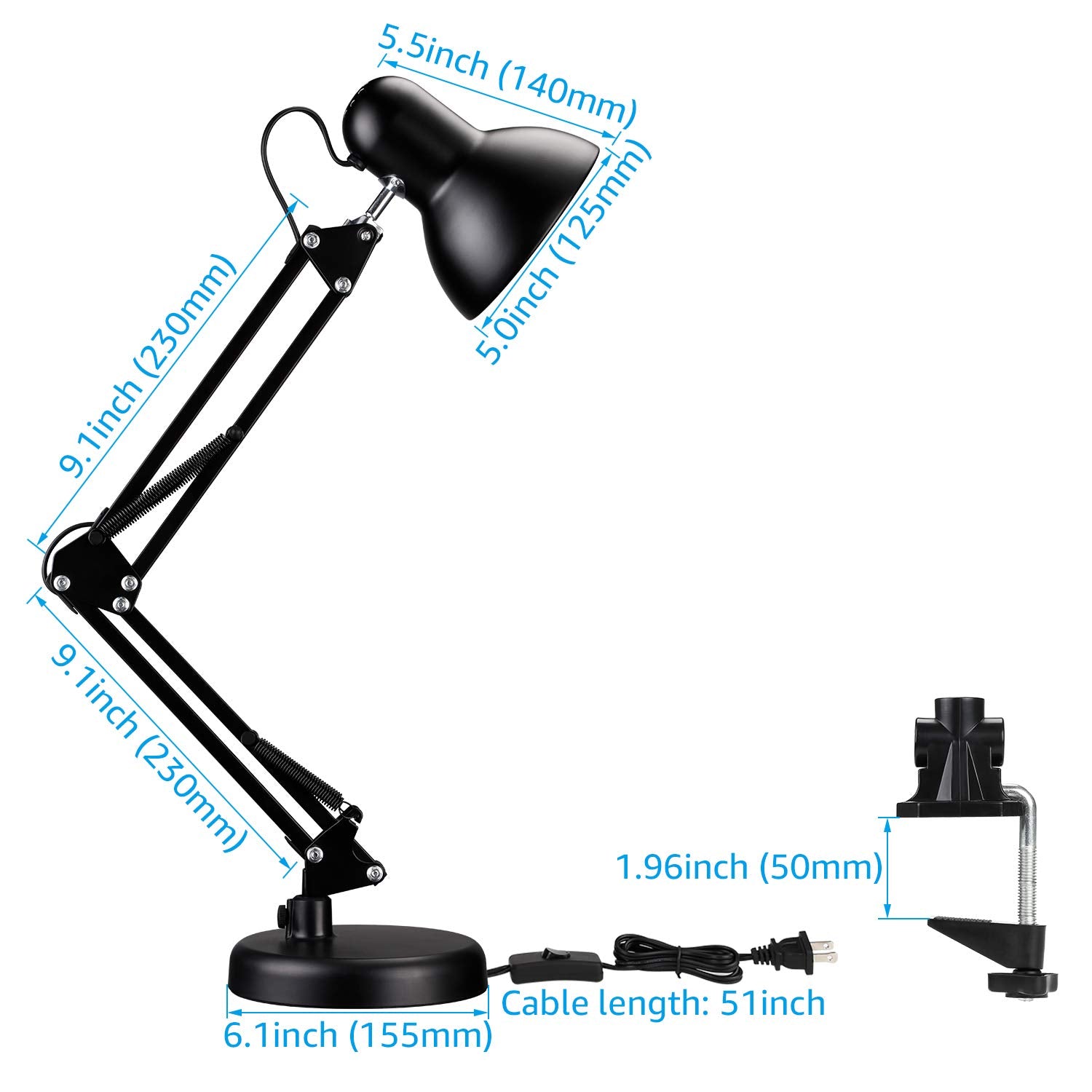 Metal Desk Lamp - Black