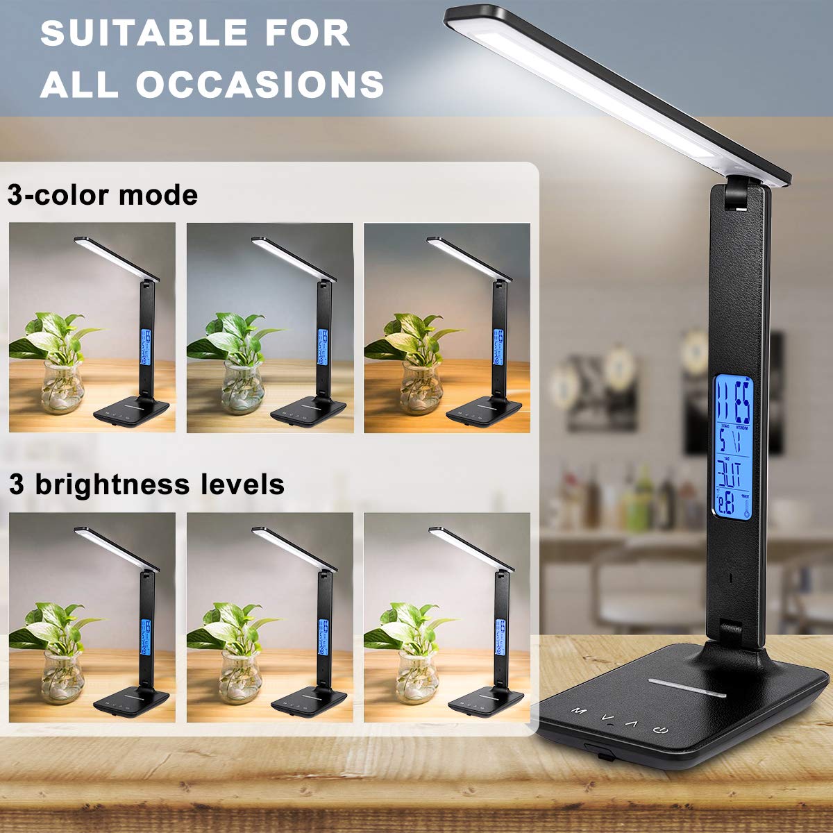 Suitable LED Desk Lamp - LCD Display